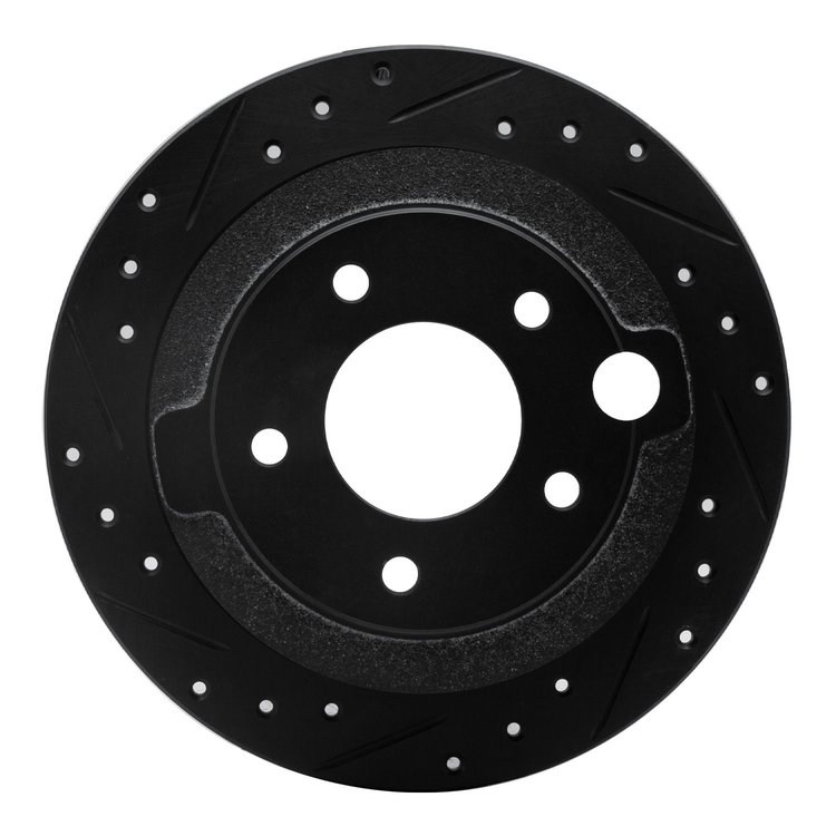 633-80033L Drilled/Slotted Brake Rotor [Black], 1995-2002 Ford/Lincoln/Mercury/Mazda, Position: Rear Left