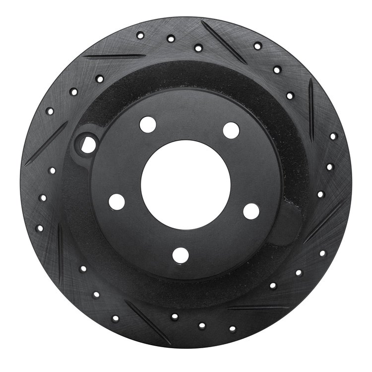 633-80033R Drilled/Slotted Brake Rotor [Black], 1995-2002 Ford/Lincoln/Mercury/Mazda, Position: Rear Right
