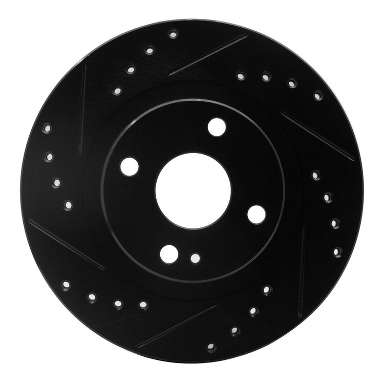 633-80034L Drilled/Slotted Brake Rotor [Black], 1999-2003 Ford/Lincoln/Mercury/Mazda, Position: Front Left