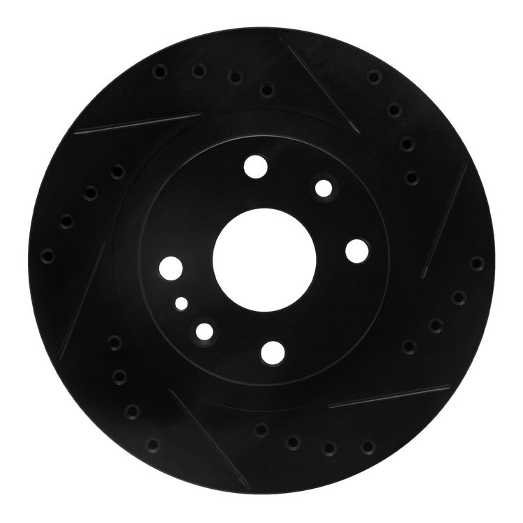633-80034R Drilled/Slotted Brake Rotor [Black], 1999-2003 Ford/Lincoln/Mercury/Mazda, Position: Front Right