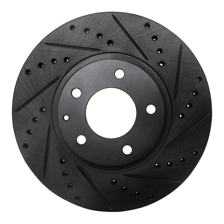 633-80035R Drilled/Slotted Brake Rotor [Black], 2001-2002 Ford/Lincoln/Mercury/Mazda, Position: Front Right