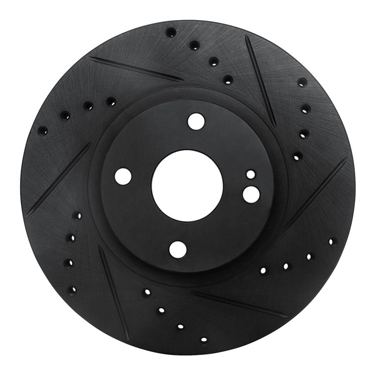 633-80036R Drilled/Slotted Brake Rotor [Black], 2001-2005 Ford/Lincoln/Mercury/Mazda, Position: Front Right