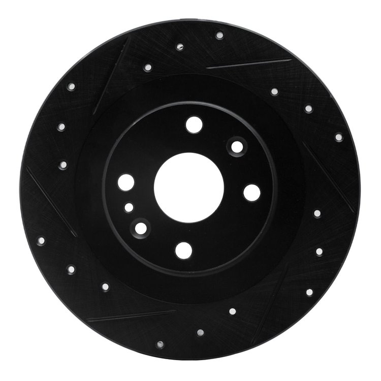 633-80037L Drilled/Slotted Brake Rotor [Black], 2001-2005 Ford/Lincoln/Mercury/Mazda, Position: Rear Left