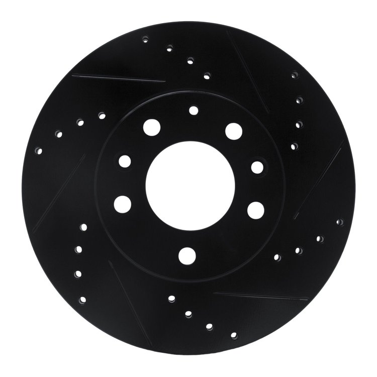 633-80038R Drilled/Slotted Brake Rotor [Black], 2003-2005 Ford/Lincoln/Mercury/Mazda, Position: Front Right