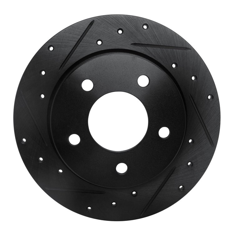 633-80039L Drilled/Slotted Brake Rotor [Black], 2004-2013 Ford/Lincoln/Mercury/Mazda, Position: Rear Left
