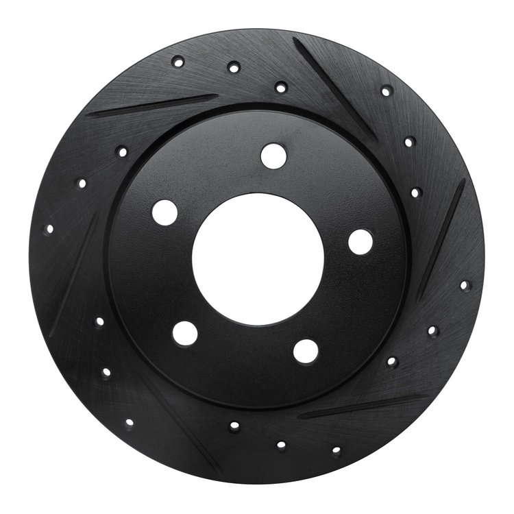 633-80039R Drilled/Slotted Brake Rotor [Black], 2004-2013 Ford/Lincoln/Mercury/Mazda, Position: Rear Right