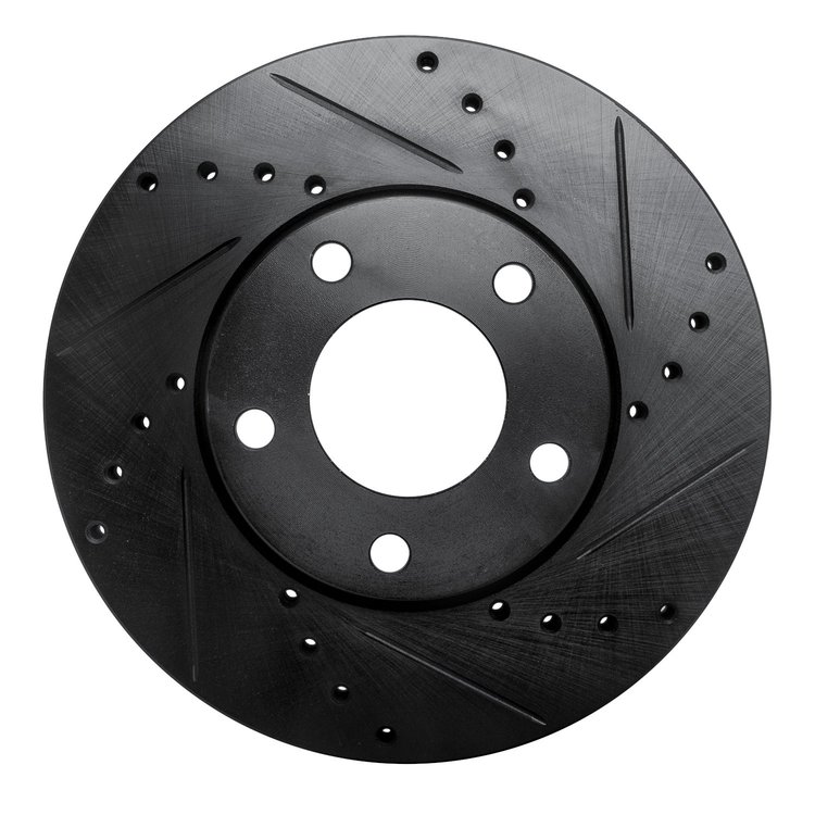 633-80041R Drilled/Slotted Brake Rotor [Black], 2004-2013 Ford/Lincoln/Mercury/Mazda, Position: Front Right