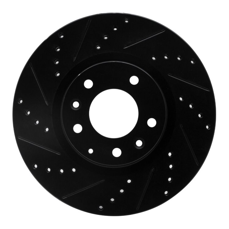 633-80042L Drilled/Slotted Brake Rotor [Black], 2004-2008 Ford/Lincoln/Mercury/Mazda, Position: Front Left
