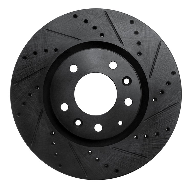 633-80042R Drilled/Slotted Brake Rotor [Black], 2004-2008 Ford/Lincoln/Mercury/Mazda, Position: Front Right