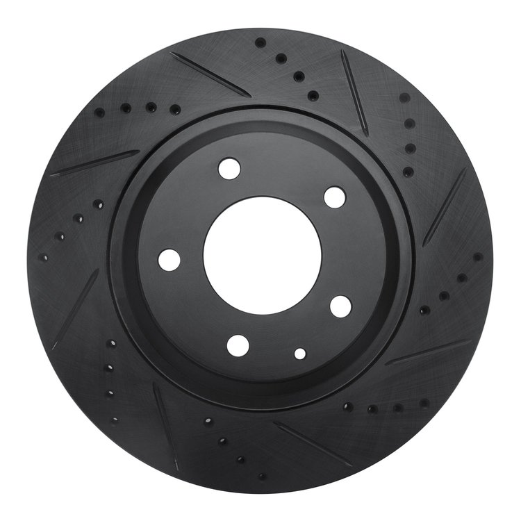 633-80044R Drilled/Slotted Brake Rotor [Black], 2004-2011 Ford/Lincoln/Mercury/Mazda, Position: Rear Right