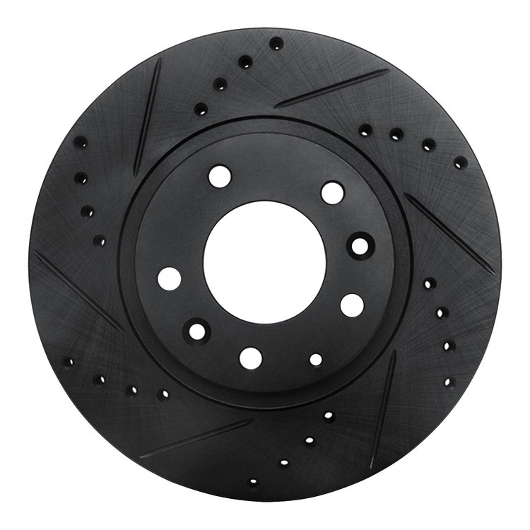 633-80047L Drilled/Slotted Brake Rotor [Black], 2006-2015 Ford/Lincoln/Mercury/Mazda, Position: Front Left