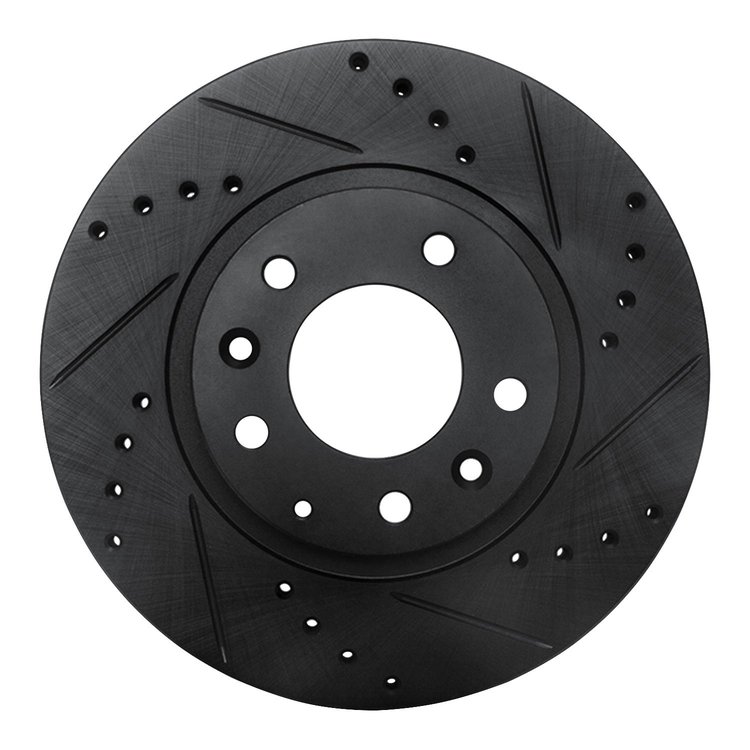 633-80047R Drilled/Slotted Brake Rotor [Black], 2006-2015 Ford/Lincoln/Mercury/Mazda, Position: Front Right
