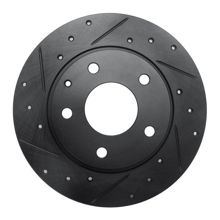 633-80049L Drilled/Slotted Brake Rotor [Black], 2014-2016 Ford/Lincoln/Mercury/Mazda, Position: Rear Left