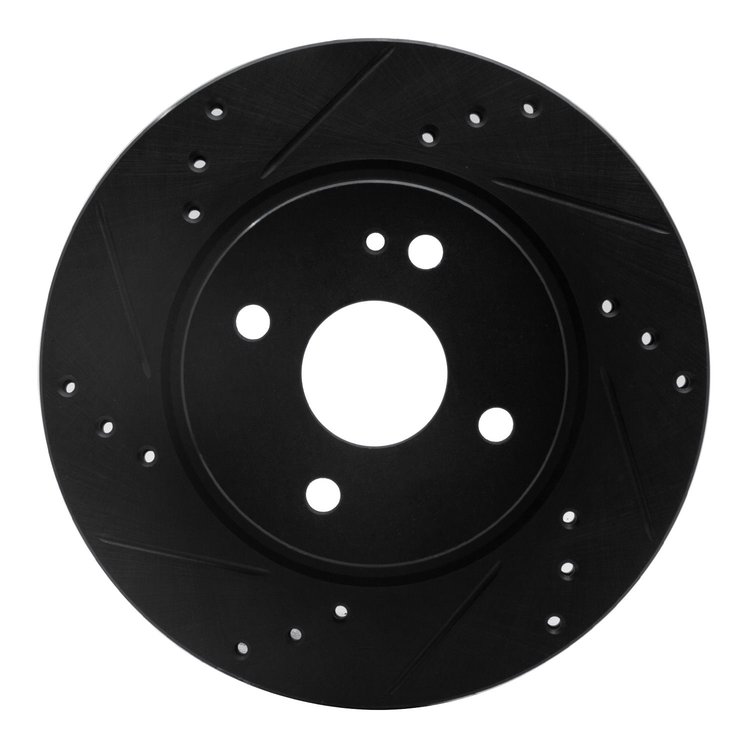 633-80050L Drilled/Slotted Brake Rotor [Black], 2011-2015 Ford/Lincoln/Mercury/Mazda, Position: Front Left