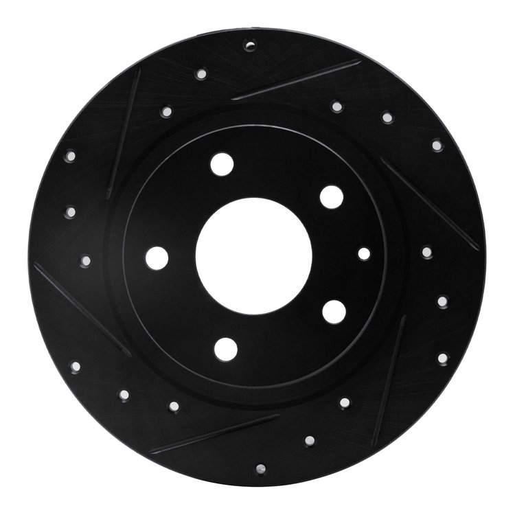 633-80051L Drilled/Slotted Brake Rotor [Black], 2014-2021 Ford/Lincoln/Mercury/Mazda, Position: Rear Left