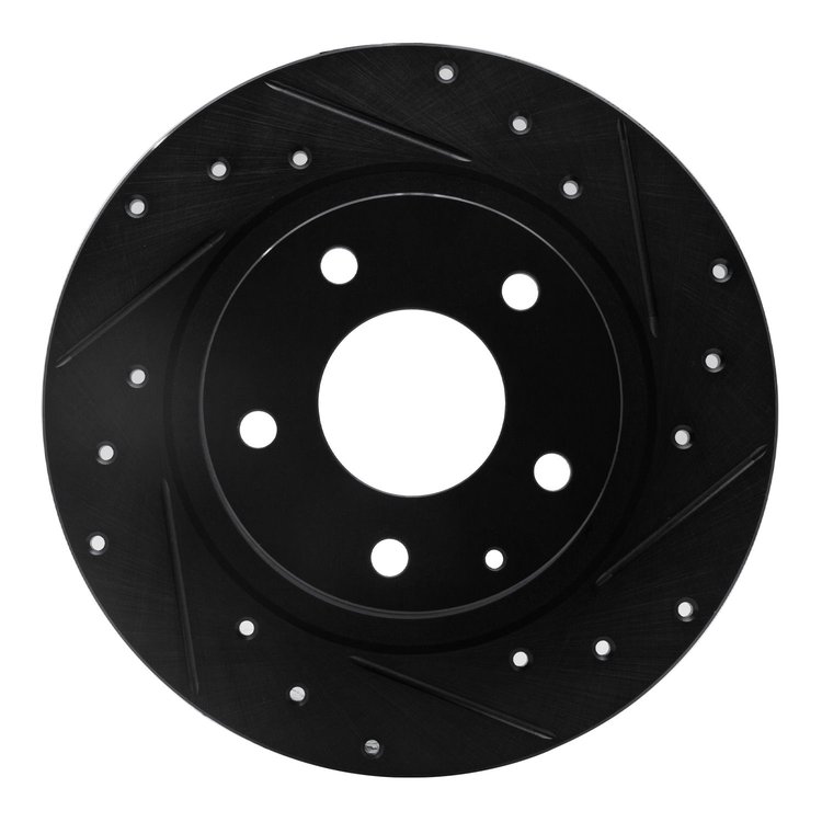 633-80051R Drilled/Slotted Brake Rotor [Black], 2014-2021 Ford/Lincoln/Mercury/Mazda, Position: Rear Right