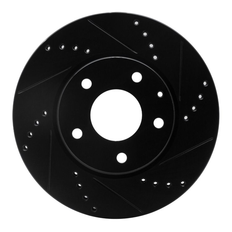 633-80053R Drilled/Slotted Brake Rotor [Black], Fits Select Ford/Lincoln/Mercury/Mazda, Position: Front Right