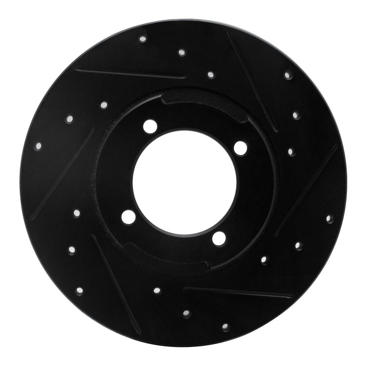 633-80055R Drilled/Slotted Brake Rotor [Black], 1982-1984 Ford/Lincoln/Mercury/Mazda, Position: Front Right