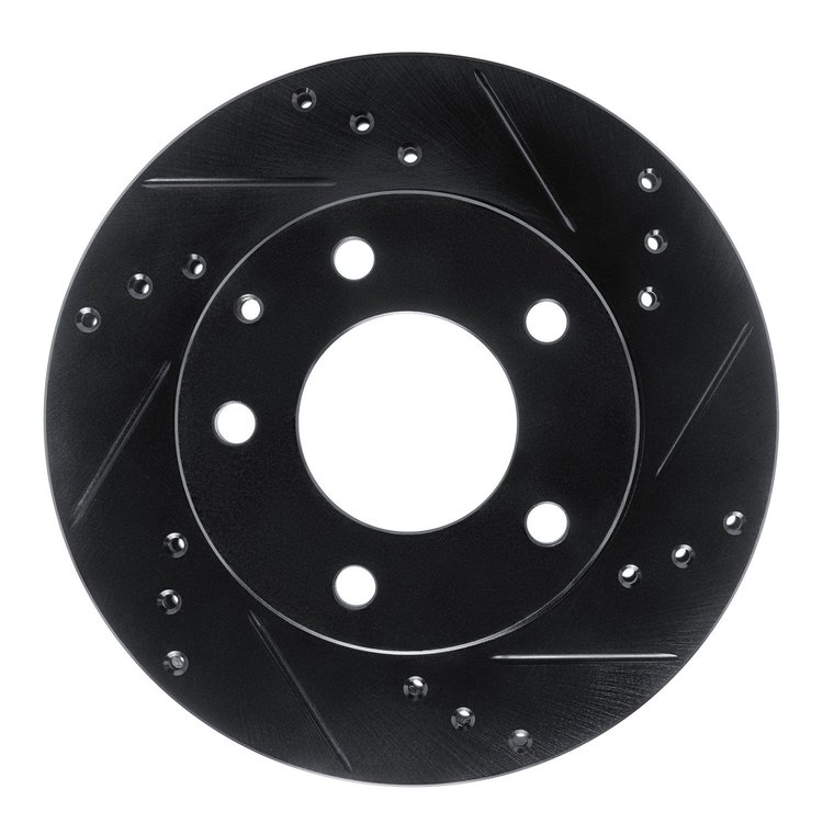 633-80059R Drilled/Slotted Brake Rotor [Black], 1992-1993 Ford/Lincoln/Mercury/Mazda, Position: Front Right