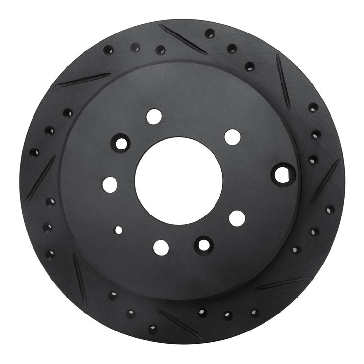 633-80061R Drilled/Slotted Brake Rotor [Black], 1992-2006 Ford/Lincoln/Mercury/Mazda, Position: Rear Right