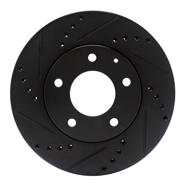633-80062L Drilled/Slotted Brake Rotor [Black], 1995-2006 Ford/Lincoln/Mercury/Mazda, Position: Front Left