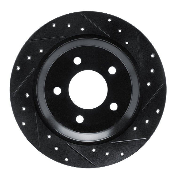 633-80064R Drilled/Slotted Brake Rotor [Black], 2006-2015 Ford/Lincoln/Mercury/Mazda, Position: Rear Right