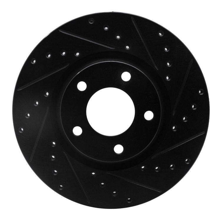 633-80065R Drilled/Slotted Brake Rotor [Black], 2004-2015 Ford/Lincoln/Mercury/Mazda, Position: Front Right