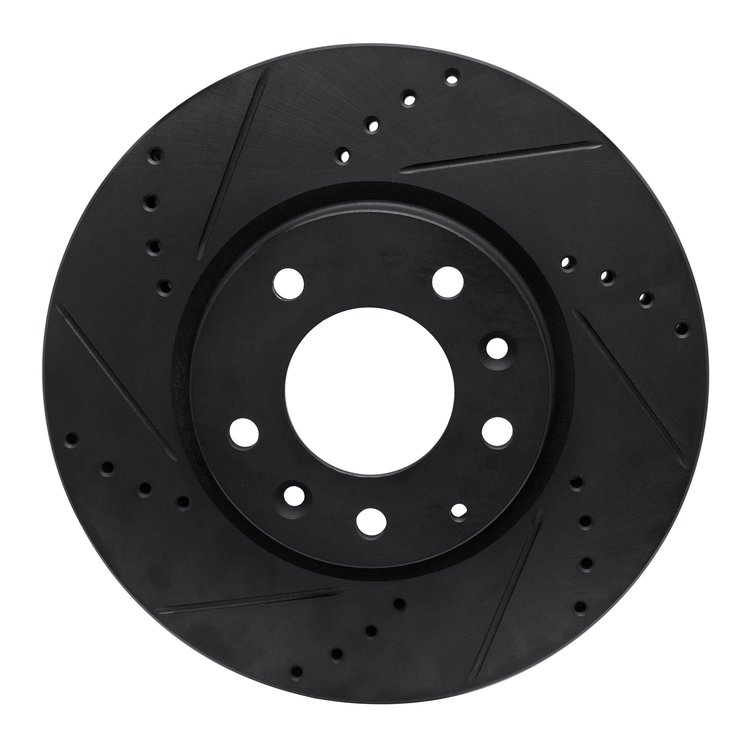 633-80066L Drilled/Slotted Brake Rotor [Black], 2007-2012 Ford/Lincoln/Mercury/Mazda, Position: Front Left