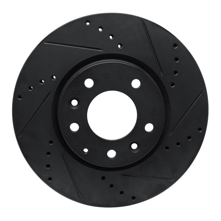 633-80066R Drilled/Slotted Brake Rotor [Black], 2007-2012 Ford/Lincoln/Mercury/Mazda, Position: Front Right