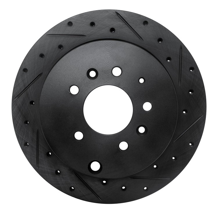 633-80067R Drilled/Slotted Brake Rotor [Black], 2007-2012 Ford/Lincoln/Mercury/Mazda, Position: Rear Right