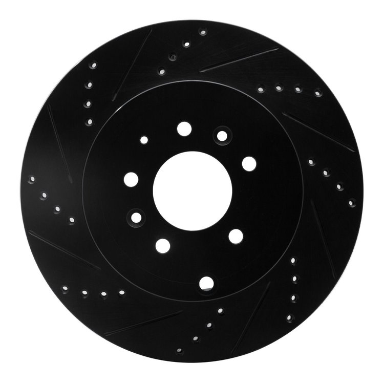 633-80068L Drilled/Slotted Brake Rotor [Black], 2007-2015 Ford/Lincoln/Mercury/Mazda, Position: Rear Left
