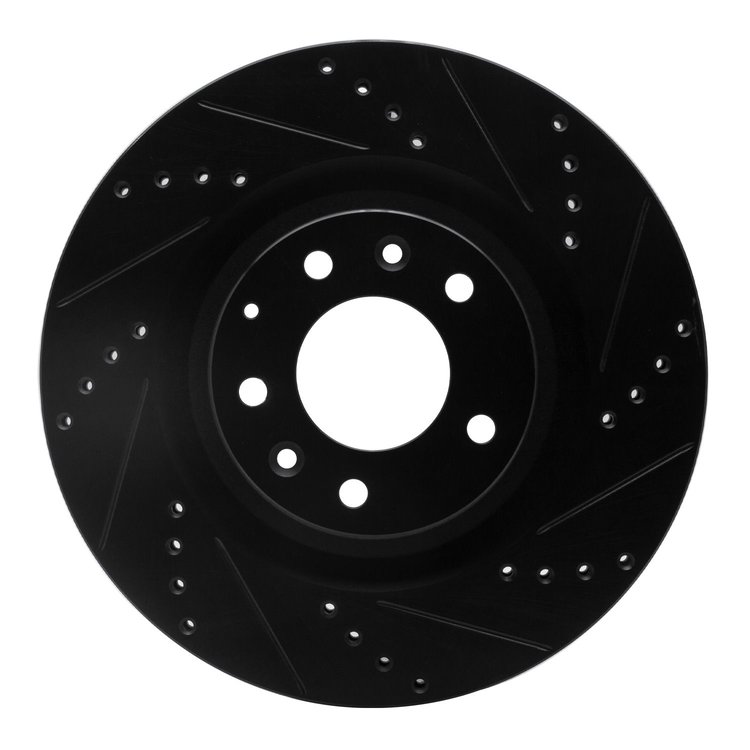 633-80069R Drilled/Slotted Brake Rotor [Black], 2007-2015 Ford/Lincoln/Mercury/Mazda, Position: Front Right