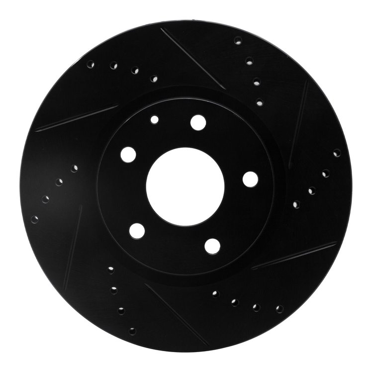 633-80071R Drilled/Slotted Brake Rotor [Black], 2013-2015 Ford/Lincoln/Mercury/Mazda, Position: Front Right