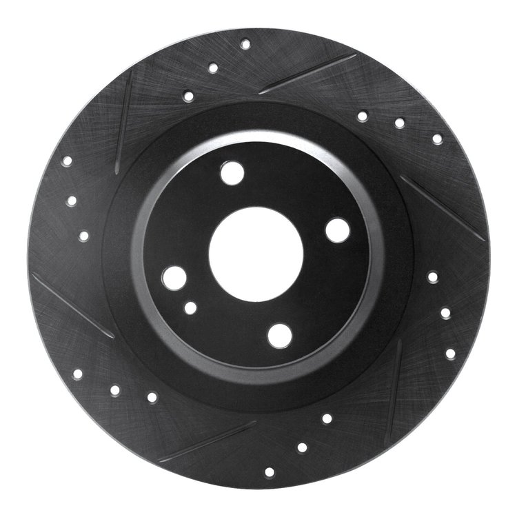 633-80072L Drilled/Slotted Brake Rotor [Black], Fits Select Multiple Makes/Models, Position: Rear Left