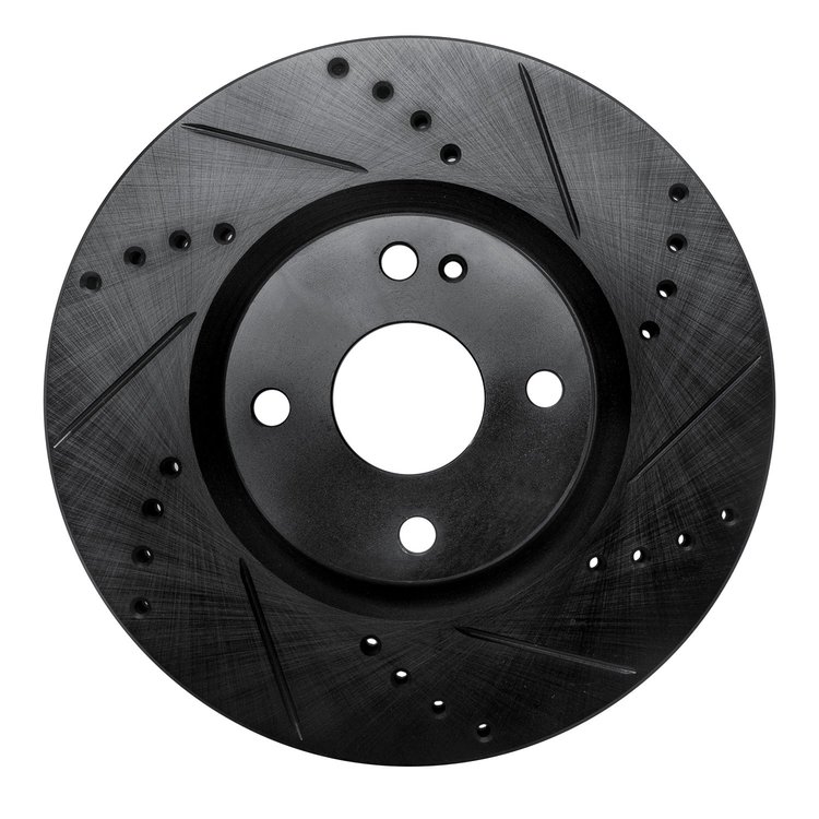 633-80074R Drilled/Slotted Brake Rotor [Black], Fits Select Multiple Makes/Models, Position: Front Right