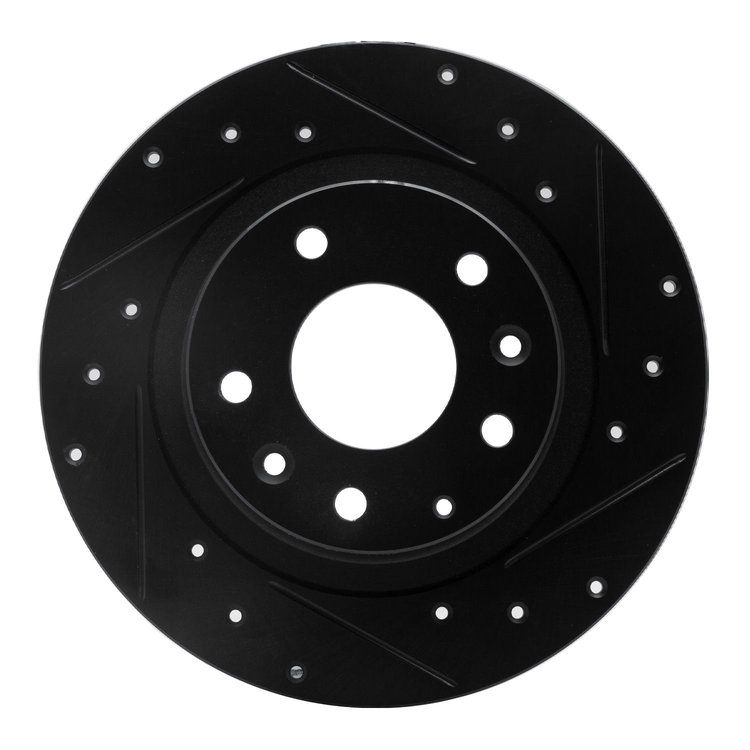 633-80075R Drilled/Slotted Brake Rotor [Black], 2016-2018 Ford/Lincoln/Mercury/Mazda, Position: Rear Right
