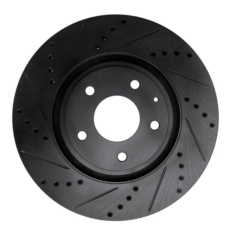 633-80078L Drilled/Slotted Brake Rotor [Black], Fits Select Ford/Lincoln/Mercury/Mazda, Position: Front Left