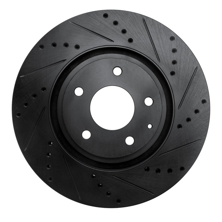 633-80078R Drilled/Slotted Brake Rotor [Black], Fits Select Ford/Lincoln/Mercury/Mazda, Position: Front Right