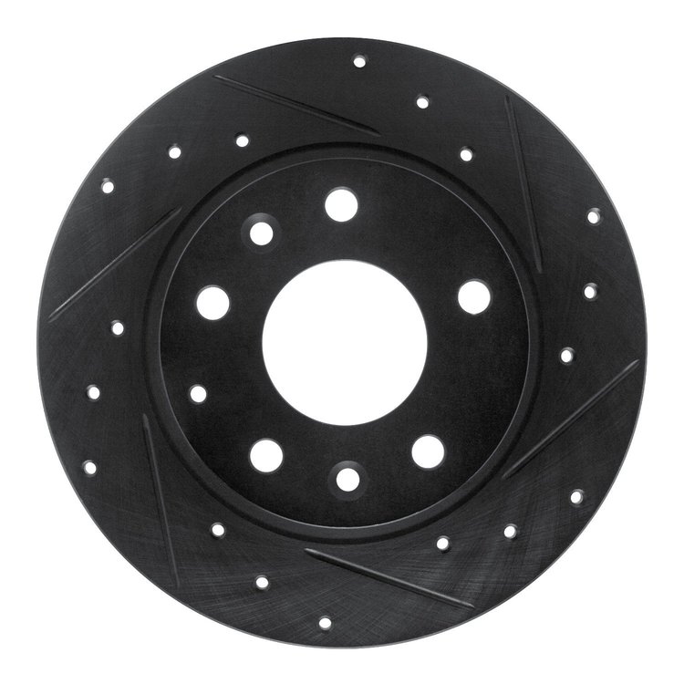 633-80079R Drilled/Slotted Brake Rotor [Black], Fits Select Ford/Lincoln/Mercury/Mazda, Position: Rear Right