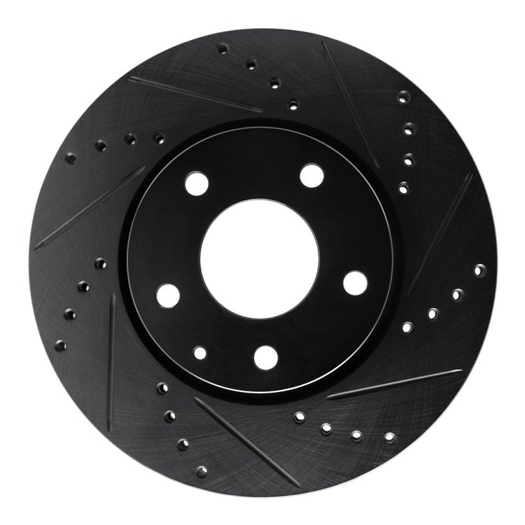 633-80082R Drilled/Slotted Brake Rotor [Black], Fits Select Ford/Lincoln/Mercury/Mazda, Position: Front Right