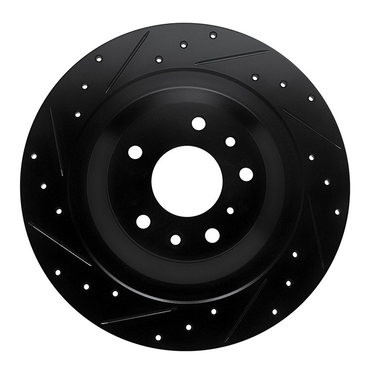 633-80085L Drilled/Slotted Brake Rotor [Black], Fits Select Ford/Lincoln/Mercury/Mazda, Position: Rear Left