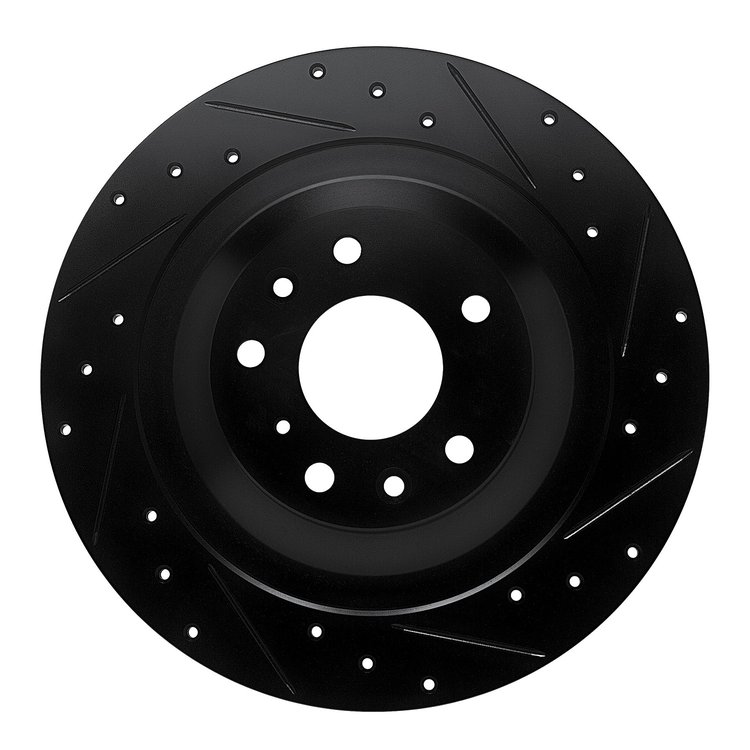 633-80085R Drilled/Slotted Brake Rotor [Black], Fits Select Ford/Lincoln/Mercury/Mazda, Position: Rear Right