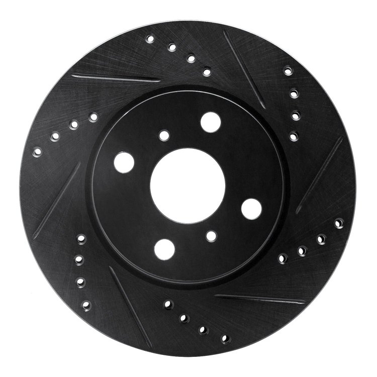 633-91001R Drilled/Slotted Brake Rotor [Black], 2012-2015 Lexus/Toyota/Scion, Position: Front Right