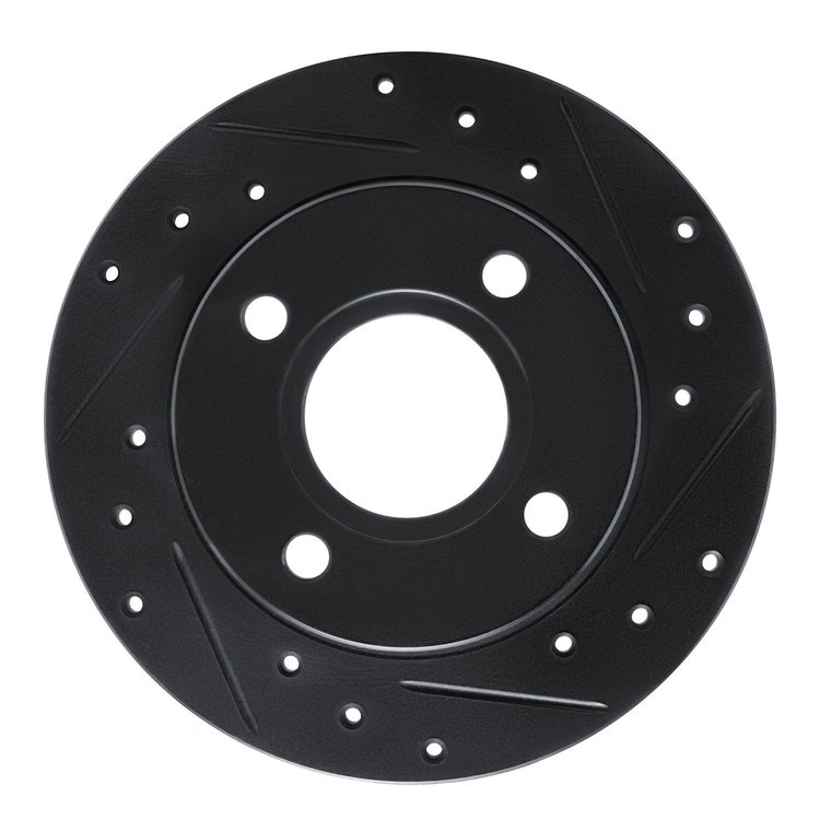 633-92004R Drilled/Slotted Brake Rotor [Black], 1996-2004 Ford/Lincoln/Mercury/Mazda, Position: Front Right