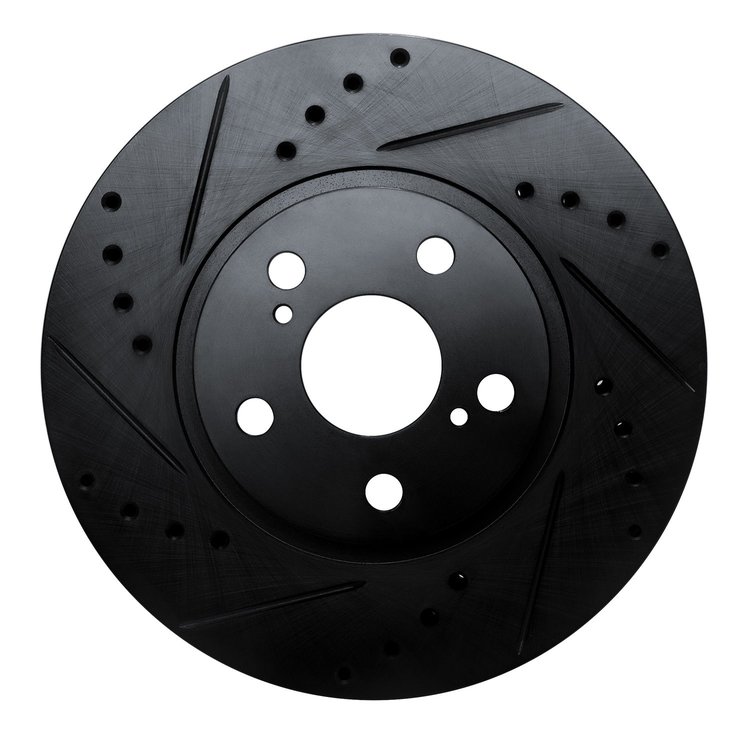 633-92009L Drilled/Slotted Brake Rotor [Black], 2009-2015 Lexus/Toyota/Scion, Position: Front Left