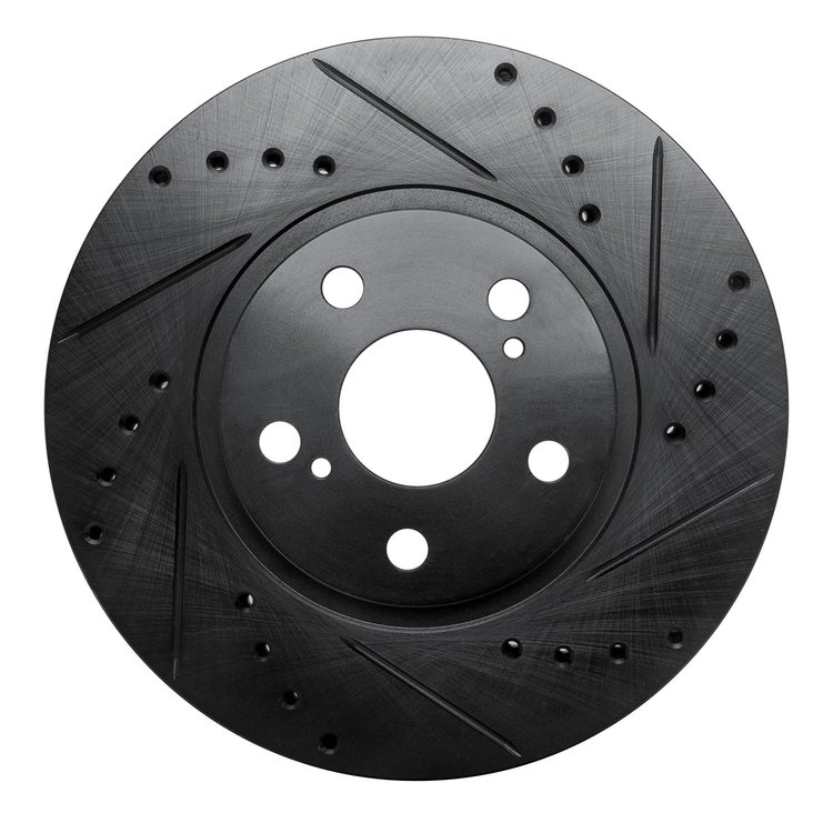 633-92009R Drilled/Slotted Brake Rotor [Black], 2009-2015 Lexus/Toyota/Scion, Position: Front Right