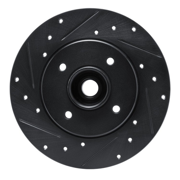 633-92012L Drilled/Slotted Brake Rotor [Black], 2002-2010 Renault, Position: Rear Left