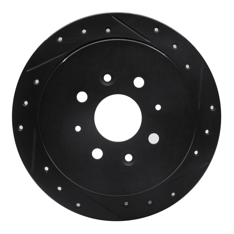 633-92029R Drilled/Slotted Brake Rotor [Black], 2003-2007 Peugeot, Position: Rear Right