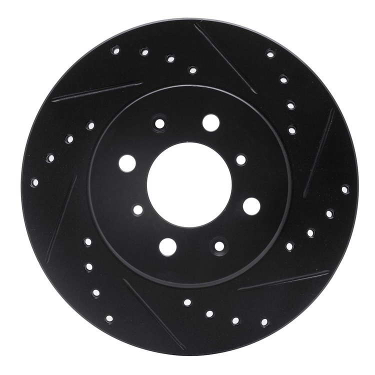 633-92030R Drilled/Slotted Brake Rotor [Black], 2006-2011 Mopar, Position: Front Right