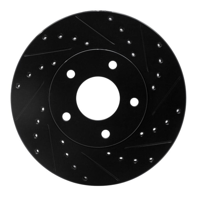 633-92033R Drilled/Slotted Brake Rotor [Black], 2002-2007 Infiniti/Nissan, Position: Front Right